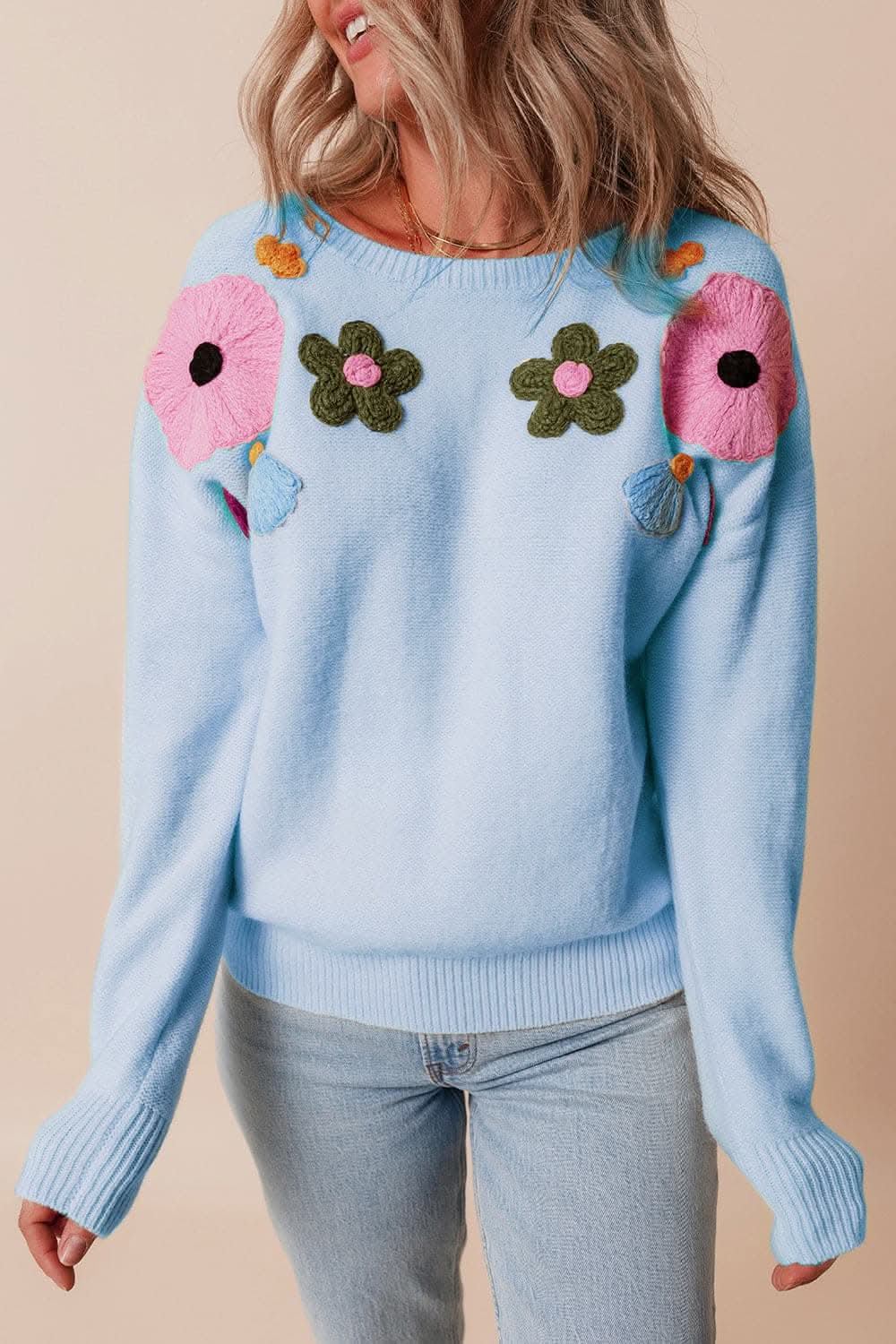 Chic floral crochet sweater - Love Salve